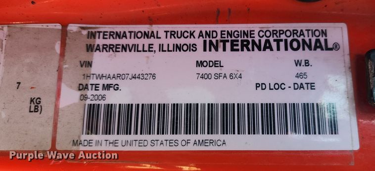 image for item LT9485 2007 International 7400  dump truck