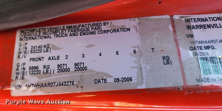 image for item LT9485 2007 International 7400  dump truck