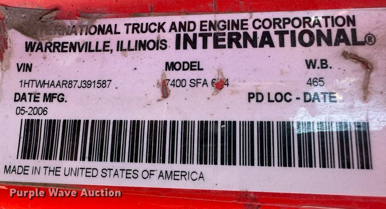 image for item LT9486 2007 International 7400  dump truck