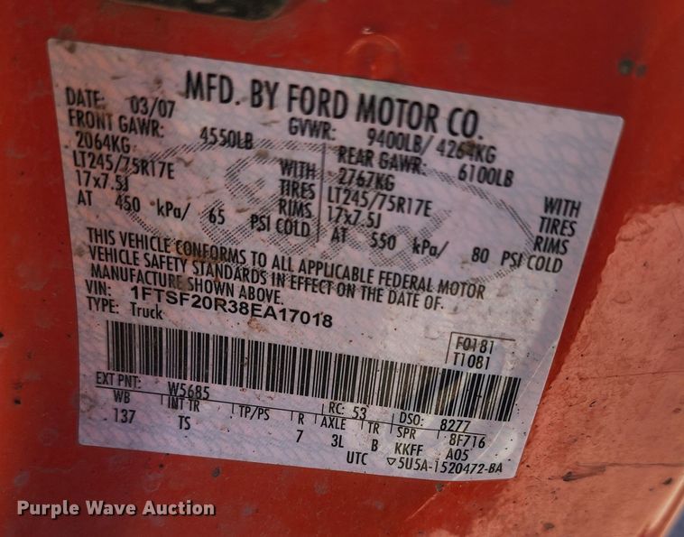 image for item LT9490 2008 Ford F250 Super Duty  pickup truck