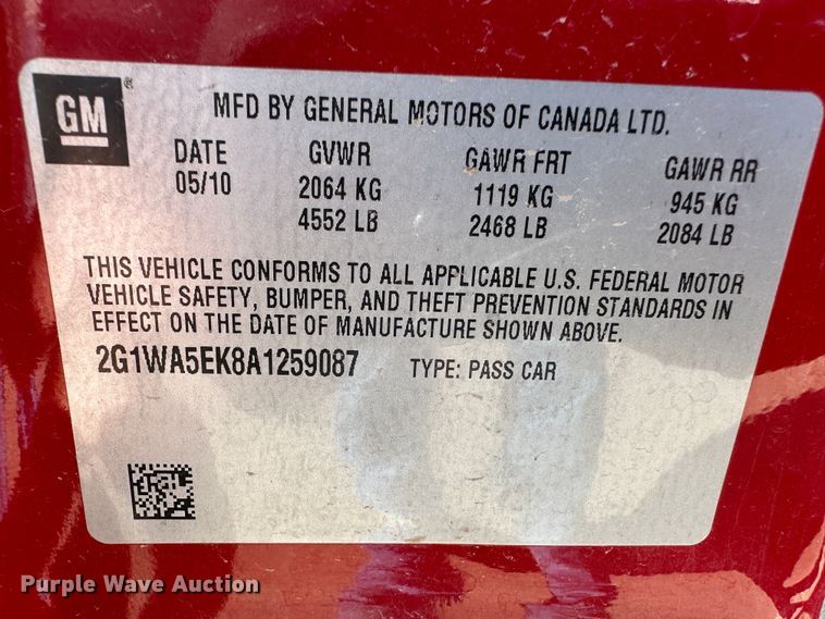 image for item LT9492 2010 Chevrolet Impala LS