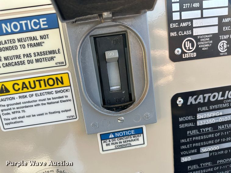 image for item LT9499 2007 Katolight SN25FPG4-31390  generator