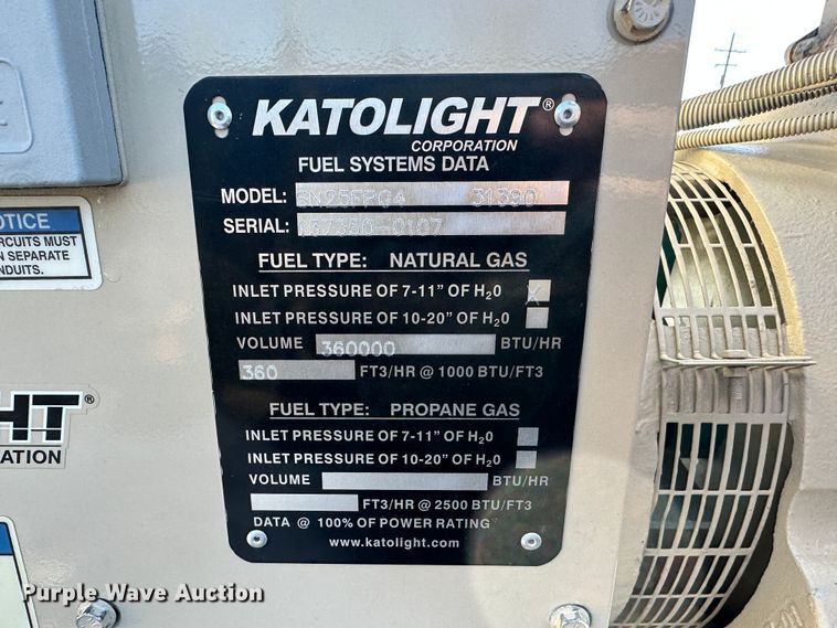 image for item LT9499 2007 Katolight SN25FPG4-31390  generator