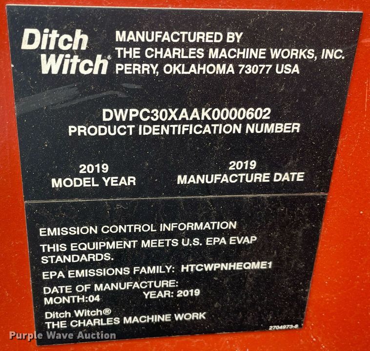 image for item DP3072 2019 Ditch Witch C30X  trencher