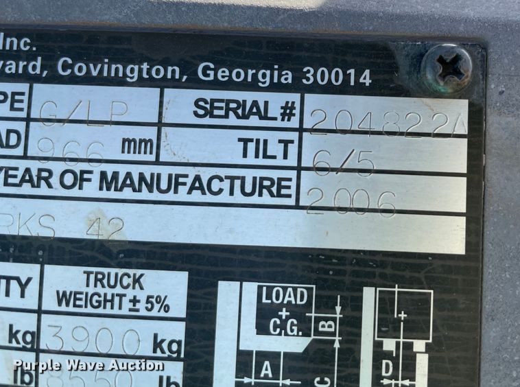 image for item DQ5715 2006 Komatsu EG25T-16  forklift