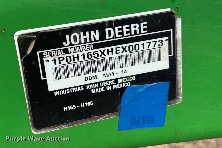 image for item DQ5725 2014 John Deere H165  loader