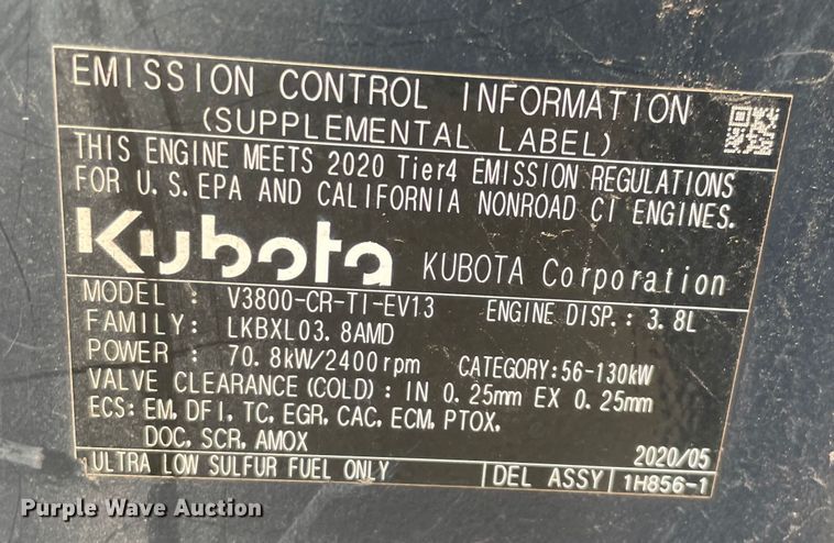 image for item DQ5740 2020 Kubota SVL95-2S  tracked skid steer loader