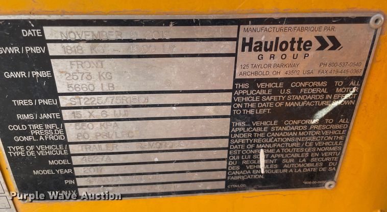 image for item DQ5757 2017 Haulotte 4527A  boom lift