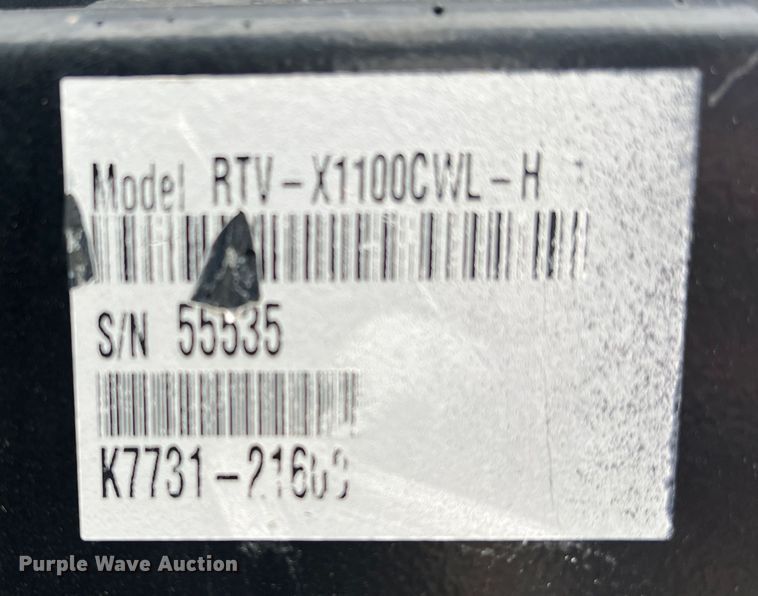 image for item DQ5779 2020 Kubota RTV-X1100C  utility vehicle