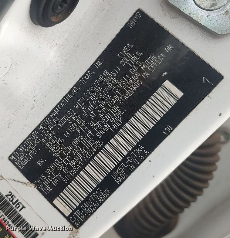 image for item DQ5782 2007 Toyota Tundra  Double Cab pickup truck