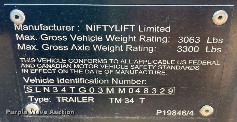 image for item DS2826 2021 Nifty TM34T  boom lift