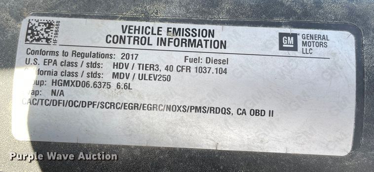 image for item DS2835 2017 Chevrolet Silverado 2500HD  Crew Cab pickup truck