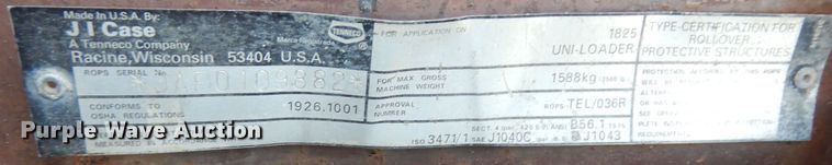 image for item DK7676 1994 Case 1825  skid steer loader