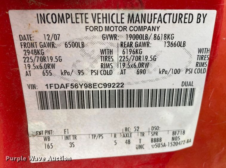 image for item DL7031 2008 Ford F550 Super Duty  flatbed truck