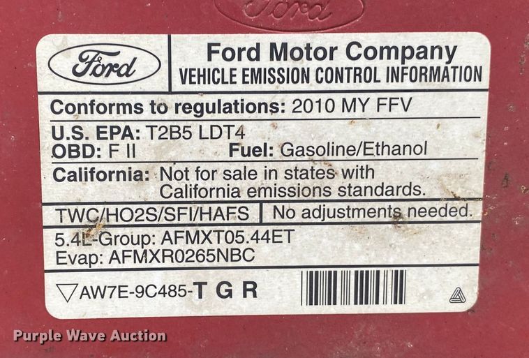 image for item DL7048 2010 Ford F150  SuperCab pickup truck