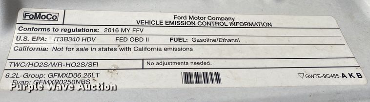 image for item DL7049 2016 Ford F250 Super Duty  SuperCab pickup truck