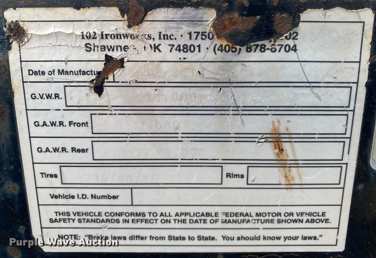 image for item DL7053 2014 102 Ironworks  utility trailer