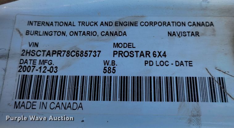 image for item DM8216 2008 International ProStar  semi truck
