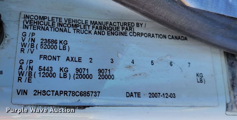 image for item DM8216 2008 International ProStar  semi truck