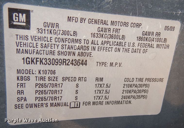 image for item DN6303 2009 GMC Yukon  SUV