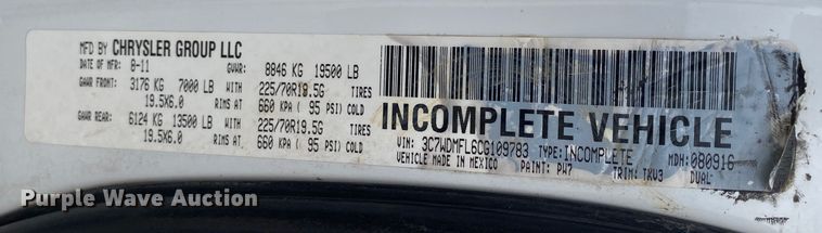 image for item DN8221 2012 Dodge Ram 5500HD  Crew Cab flatbed truck