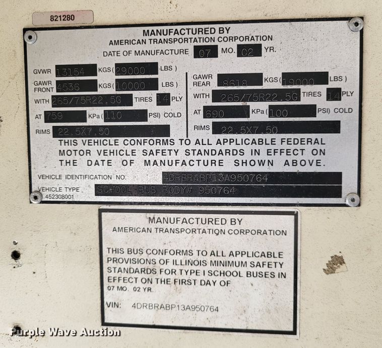 image for item DO3588 2003 International CE  school bus