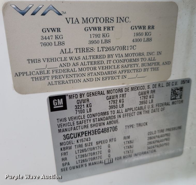 image for item DO4174 2014  Chevrolet Silverado 1500  Crew Cab pickup truck