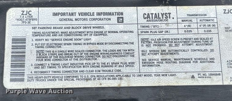 image for item DP0469 1987 GMC V3500  pickup truck