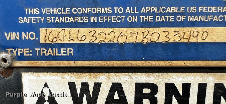 image for item DQ2001 2007 Gooseneck A10A2  equipment trailer