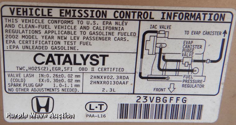 image for item DQ5066 2002 Honda Accord EX