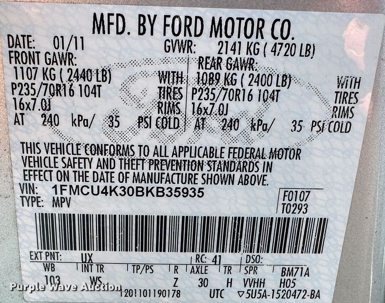 image for item DR6051 2011 Ford Escape Hybrid  SUV