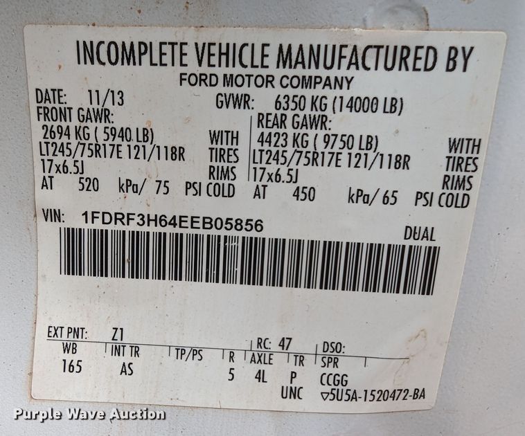 image for item DR6809 2014 Ford F350 Super Duty XL  flatbed pickup truck