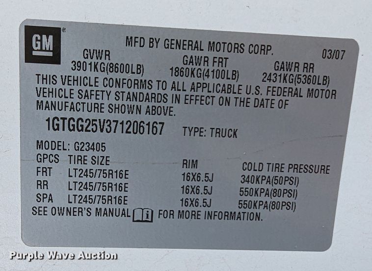 image for item DR6814 2007 GMC Savana G2500  van