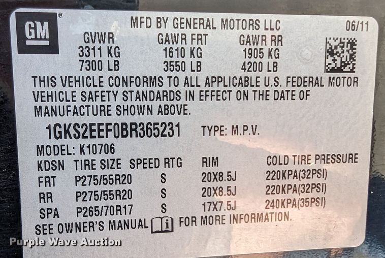 image for item DR6827 2011 GMC Yukon Denali  SUV