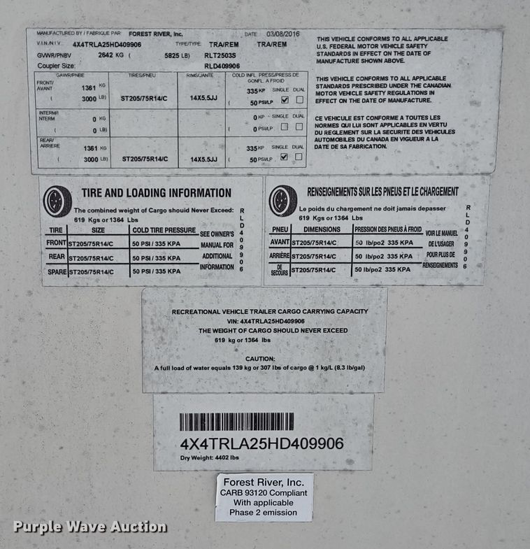 image for item DR8234 2017 Forest River Rockwood 2503S  camper