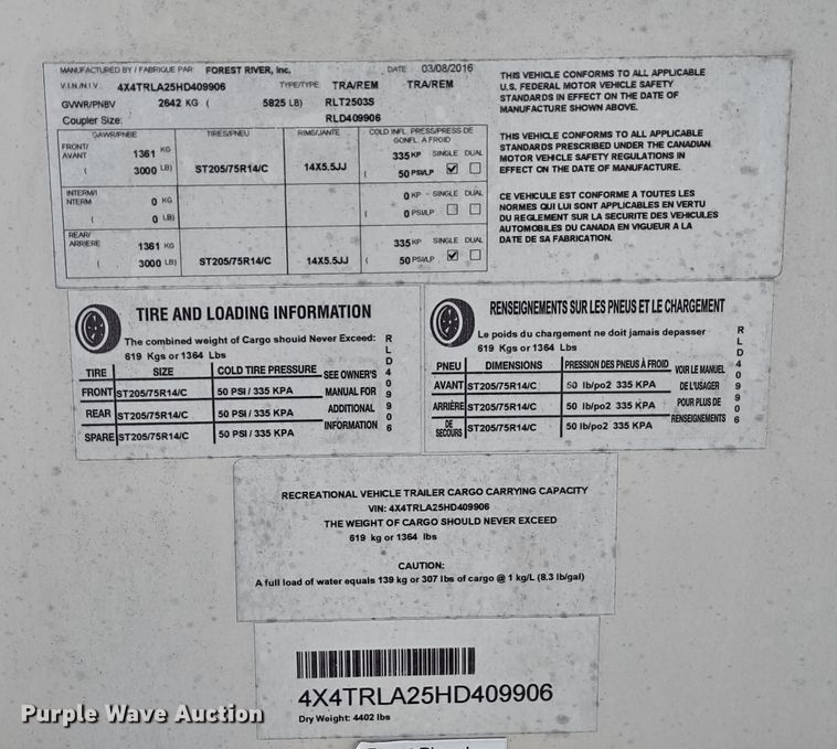 image for item DR8234 2017 Forest River Rockwood 2503S  camper