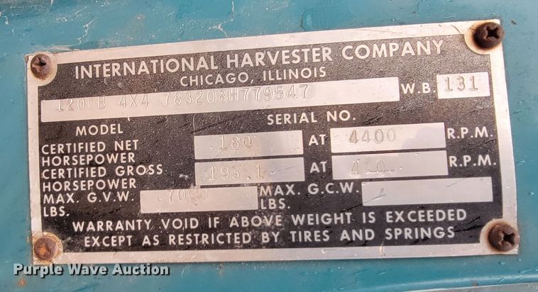 image for item HG9415 1967 International 1200B  pickup truck