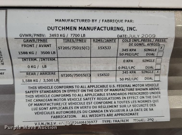 image for item IO9401 2010 Dutchmen Sport  camper