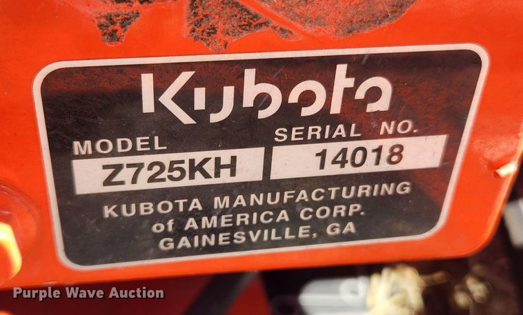 image for item JB9559 Kubota Z725  ZTR lawn mower
