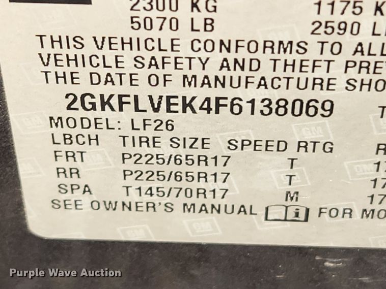 image for item JB9569 2015 GMC Terrain SLE  SUV