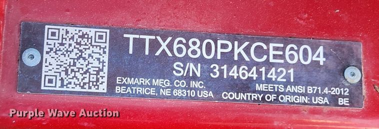 image for item JB9582 Exmark X Series  ZTR lawn mower