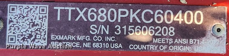 image for item JB9586 Exmark X Series  ZTR lawn mower