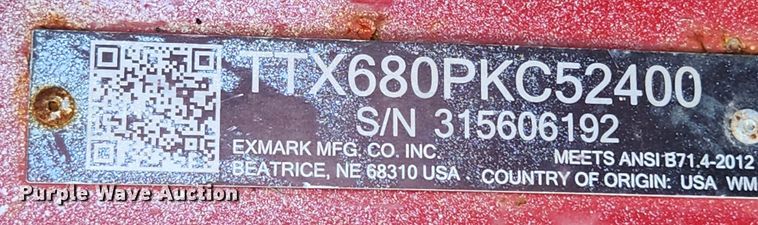 image for item JB9587 Exmark X Series  ZTR lawn mower