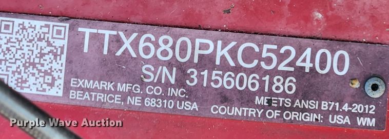 image for item JB9591 Exmark X Series  ZTR lawn mower