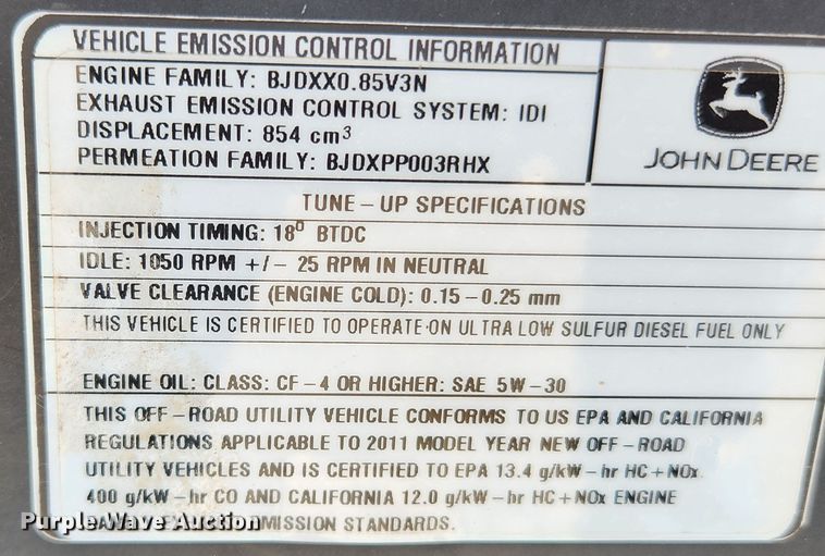 image for item JB9616 John Deere Gator 855D  utility vehicle