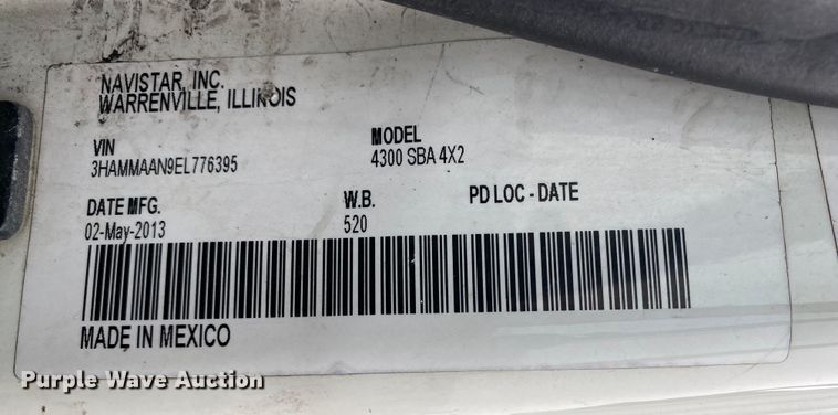 image for item JW9211 2014 International 4300  refrigerated truck