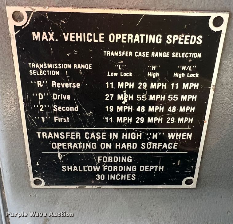 image for item KR9561 1990 Am General M998 Humvee