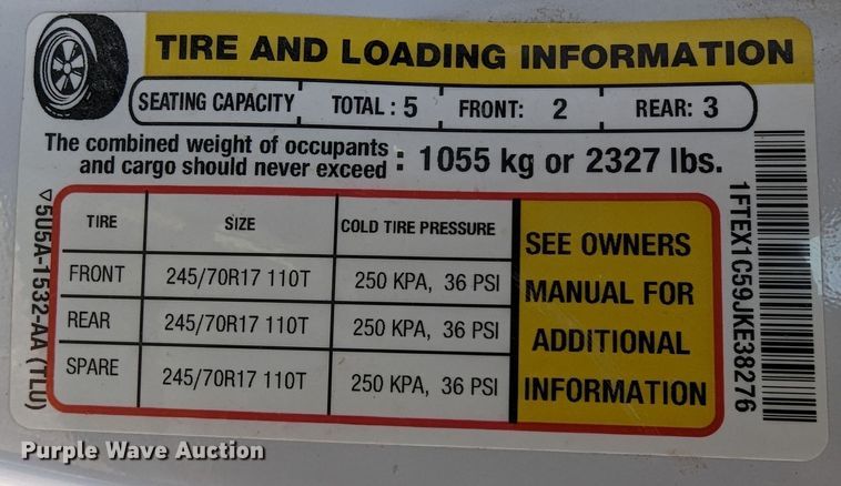 image for item LF9613 2018 Ford F150  SuperCab pickup truck