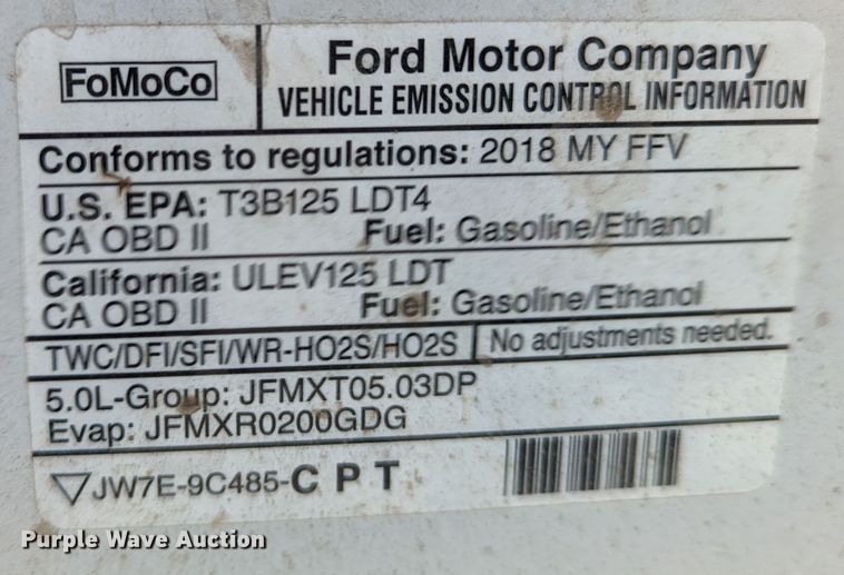 image for item LF9614 2018 Ford F150  SuperCab pickup truck