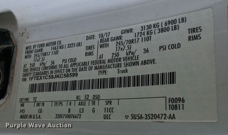 image for item LF9617 2018 Ford F150  SuperCab pickup truck